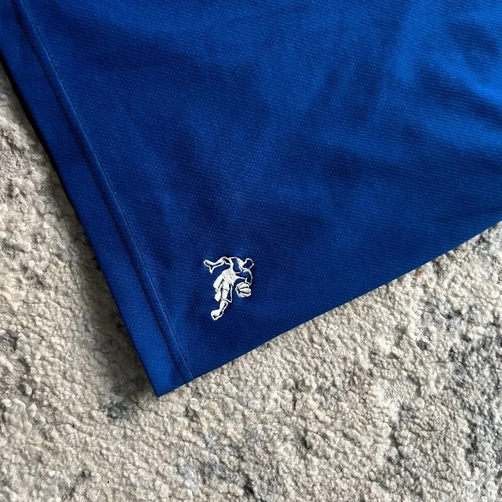 AND1 Basketball Shorts Mens Small Black Blue Athletic Mesh Gym Shorts READ Flaw